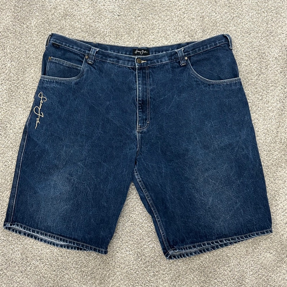Sean John Denim Shorts 48B Blue Baggy Y2K Hip Hop Carpenter Jean Shorts
